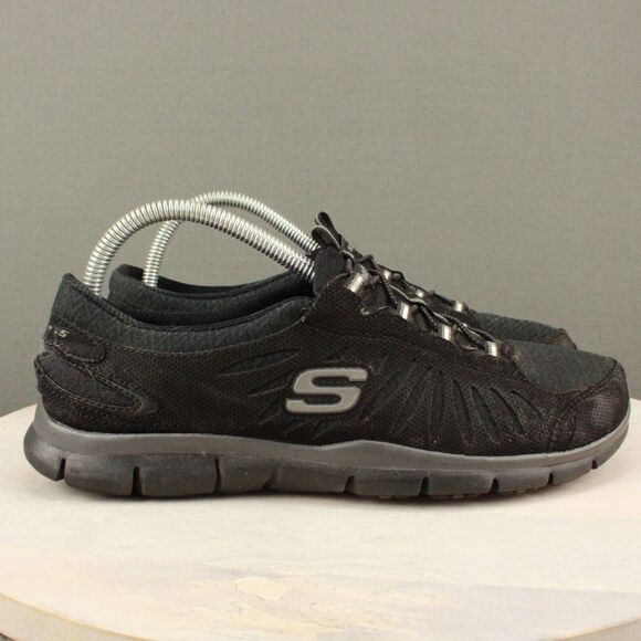 Skechers Shoes - Skechers Flex Appeal Sneakers Womens 8.5 Black Gray Memory Foam Walking Shoes